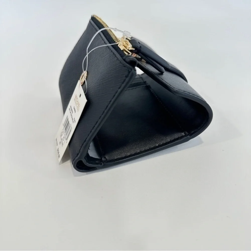 Michael Kors Carmen Medium Flap Bifold Wallet in Black
